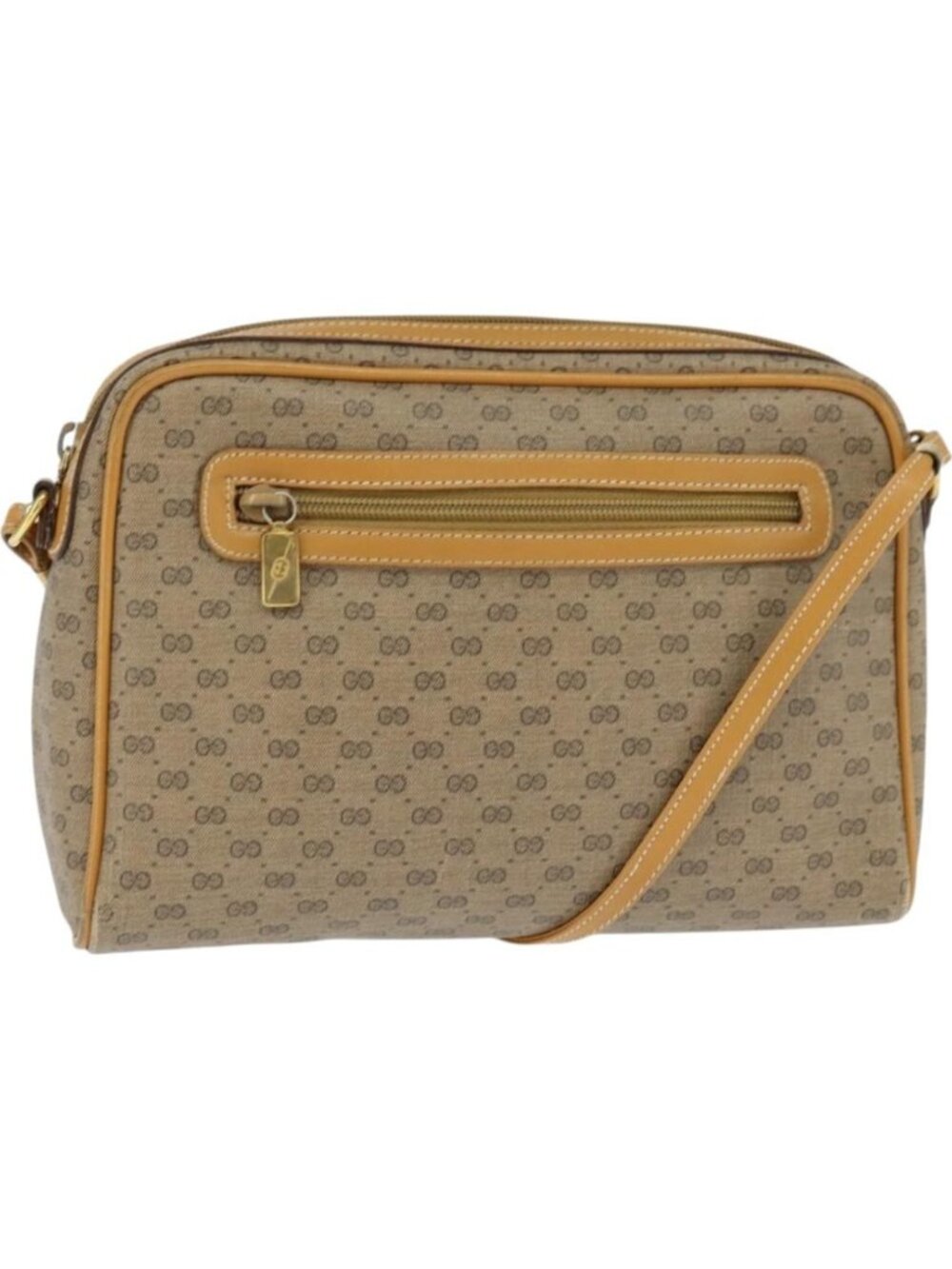 GUCCI Micro GG Supreme Shoulder Bag PVC Beige Gold 007 39 0014